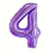 Jumbo Purple Number 4 Balloons with Helium and Weight