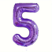 Jumbo Purple Number 5 Balloons with Helium and Weight