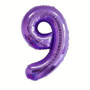 Jumbo Purple Number 9 Balloons with Helium and Weight