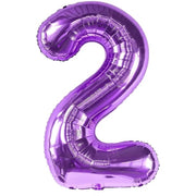 Jumbo Purple Number 2 Balloons with Helium and Weight