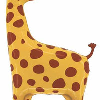 Jungle Animals Giraffe Shape Foil Balloon with Helium and Weight