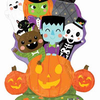 Halloween Monster Mingle Pumpkin Airloonz Balloons AIR FILLED ONLY