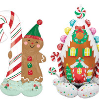 Christmas Gingerbread House Man Candy Airloonz Balloons AIR FILLED