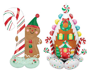 Christmas Gingerbread House Man Candy Airloonz Balloons AIR FILLED