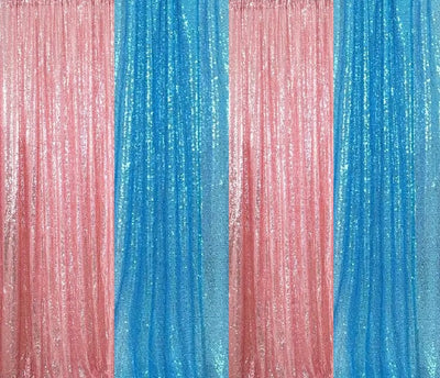 Backdrop Sequin Pink Light Blue Curtians with Frame Rentals