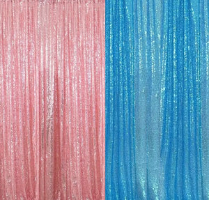 Backdrop Sequin Light Blue Pink Curtains with Frame Rentals