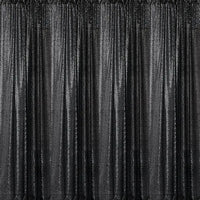 Backdrop Black Sequin Curtains with Frame Rental