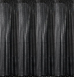 Backdrop Black Sequin Curtains with Frame Rental