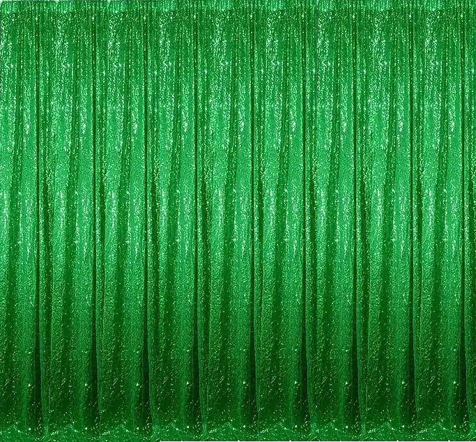 Backdrop Sequin Green Curtains with Frame Rentals