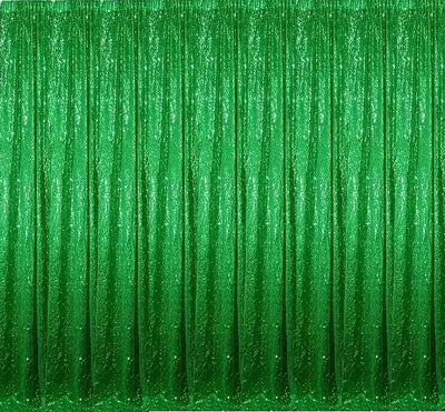 Backdrop Sequin Green Curtains with Frame Rentals