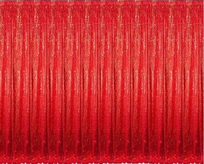 Backdrop Sequin Red Curtains with Frame Rentals