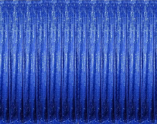 Backdrop Sequiin Royal Blue Curtains with Frame Rentals