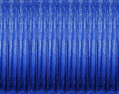 Backdrop Sequiin Royal Blue Curtains with Frame Rentals