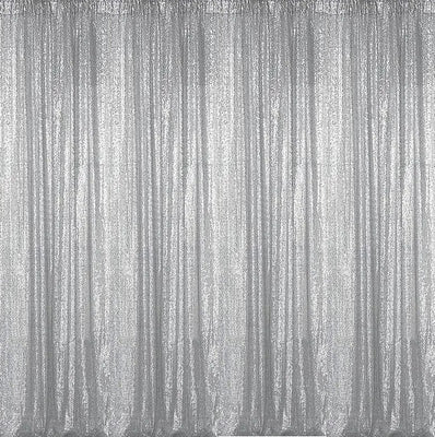 Backdrop Sequin Silver Curtains with Frame Rentals