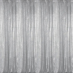 Backdrop Sequin Silver Curtains with Frame Rentals