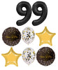 Adult Birthay Pick Age Black Numbers Sparkle Confetti Balloons Bouquet