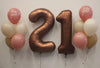 Birthday Pick An Age Brown Number Balloons Bouquet of 5