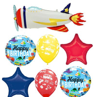 Airplane Transportation Happy Birthday Balloon Bouquet Helium Weight