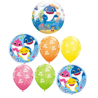 Baby Shark Orbz Birthday Balloon Bouquet with Helium and Weight