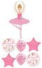 Ballerina Girl Star Birthday Balloons Bouquet with Helium Weight