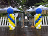 Balloon Columns Towers Royal Blue White Yellow on Poles and Bases