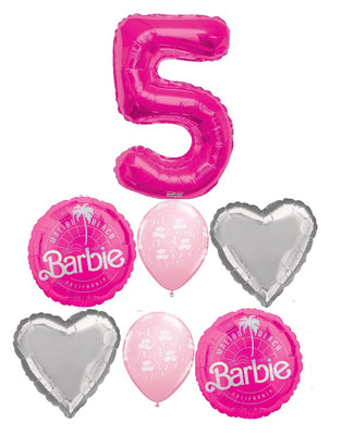 Baribe Malibu Beach Birthday Pick An Age Pink Number Balloon Bouquet
