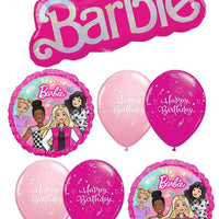 Barbie Pink Birthday Balloon Bouquet with Helium and Weigth