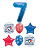Baseball Toronto Blue Jays Birthday Age Blue Number Balloon Bouquet