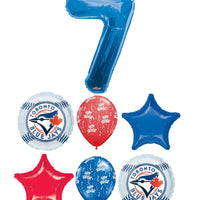 Baseball Toronto Blue Jays Birthday Age Blue Number Balloon Bouquet