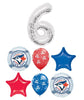 Baseball Toronto Blue Jays Birthday Age Silver Number Balloon Bouquet