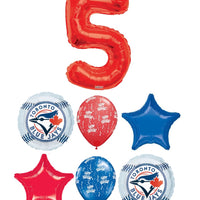 Baseball Toronto Blue Jays Birthday Age Red Number Balloon Bouquet
