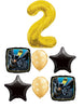 Batman Birthday Pick An Age Gold Number Balloons Bouquet
