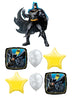 Batman Yellow Stars Brithday Balloons Bouquet with Helium and Weight