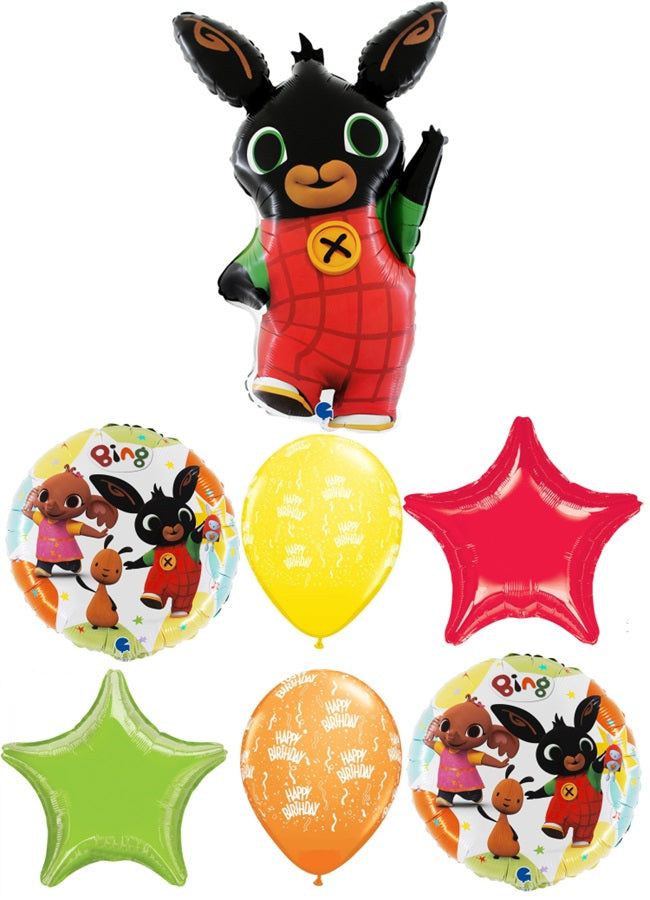 Bing Birthday Party Balloons Bouquet with Helium and Weight