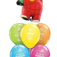 Bing Happy Birthday Balloon Bouquet with Helium and Weight