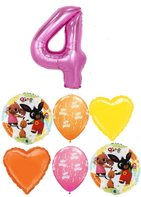 Bing and Friends Pick An Age Pink Number Birthday Balloon Bouquet