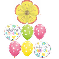 Birthday Flower Blossom Balloon Bouquet with Helium Weight