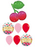 Cherries Birthday Cherry Balloons Bouquet with Helium and Weight