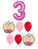 Cherries Birthday Pick An Age Pink Number Balllons Bouquet with Helium