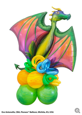 Dragon Curly Balloon Stand Up with Helium and Weight