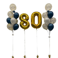 Birthday Pick an Age Balloon Bouquet of 10 set of 2 with Helium Weight