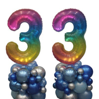 Birthday Pick An Age Jelly Rainbow Balloon Stand Up
