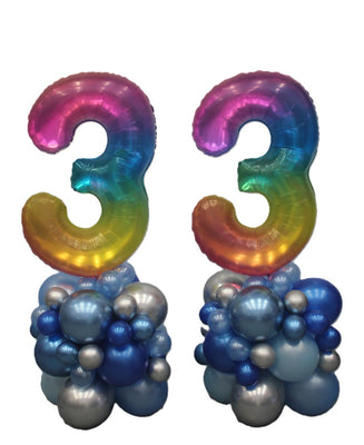 Birthday Pick An Age Jelly Rainbow Balloon Stand Up