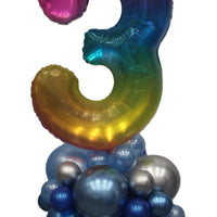 Birthday Pick An Age Jelly Rainbow Number Balloon Stand Up