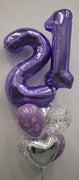 Birthday Purple Numbers Pick An Age Balloon Bouquet with Helium Weight