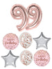 34 inch Pick An Age Rose Gold Number Birthday Confetti Balloon Bouquet