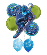 Blue Beetle Birthday Balloon Bouquet with Helium and Weight