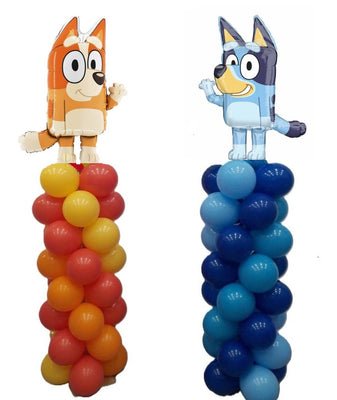 Bluey and Bingo Birthday Balloon Column Tower
