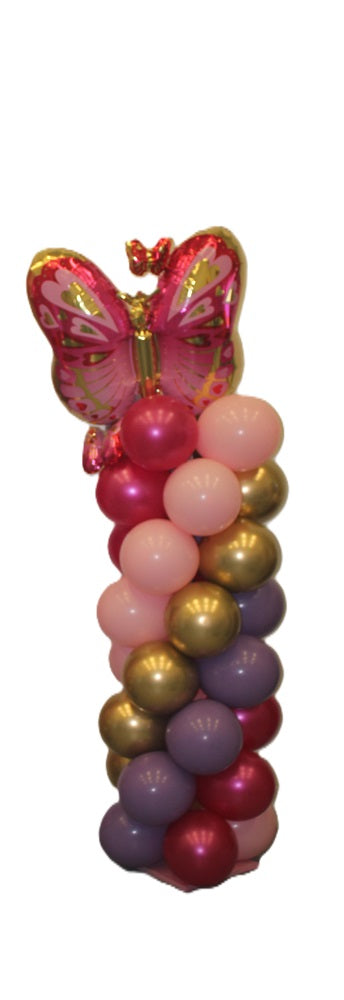 Butterfly Birthday Balloon Column Tower