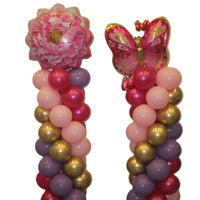 Flower Butterfly Birthday Balloon Column Tower